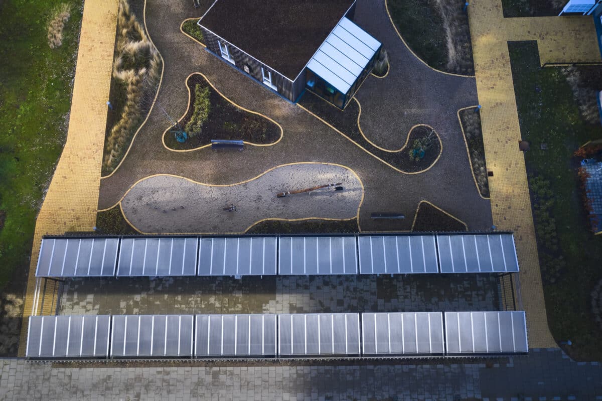 Overdækninger til cykelparkering i Gartnerbyen i Odense