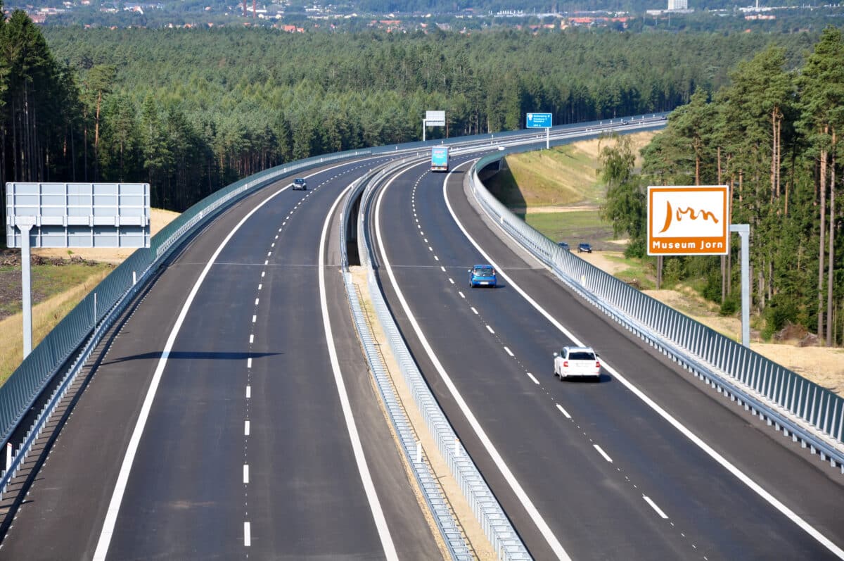 Autoværn på Silkeborg motorvejen