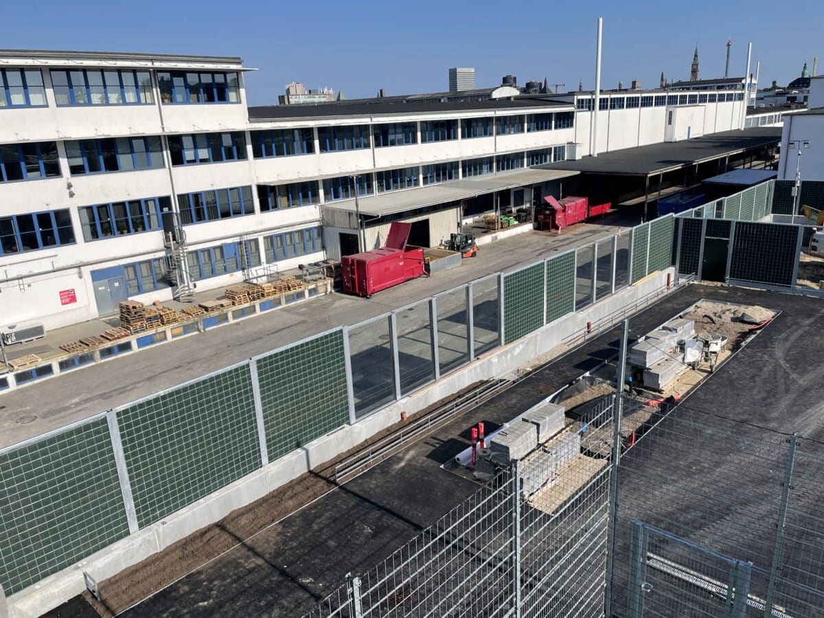 DAV NORDIC støjskærm ved skole i Kødbyen i København